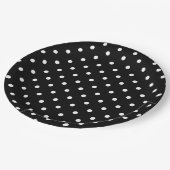 Zwart-witte poka Dots Papieren Bordje (Gekanteld)