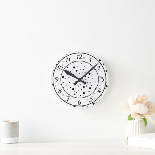 Zwart-witte poka Dots Ronde Klok (Huis)