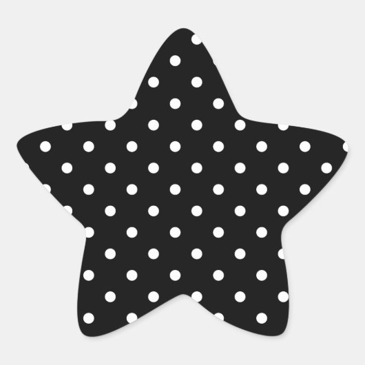 Zwart-witte poka Dots Ster Sticker (Voorkant)