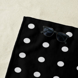 Zwart-witte poka Dots Strandlaken