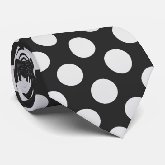 Zwart-witte poka Dots Stropdas (Opgerold)