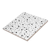 Zwart-witte poka Dots Tegeltje (Zijkant)