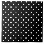 Zwart-witte poka Dots Tegeltje<br><div class="desc">Zwart-wit polka dots patroon.</div>