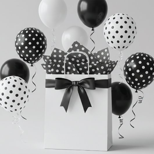 Zwart-witte poka Dots Tissuepapier