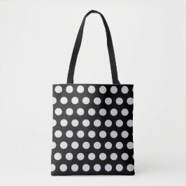 Zwart-witte poka Dots Tote Bag