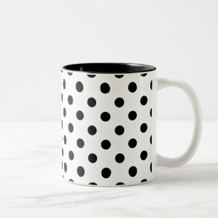 Zwart-witte poka Dots Tweekleurige Koffiemok