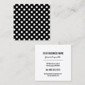 Zwart-witte poka Dots Vierkante Visitekaartje (Voorkant / Achterkant)