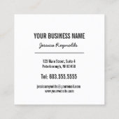 Zwart-witte poka Dots Vierkante Visitekaartje (Achterkant)