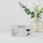 Zwart-witte poka Dots Visitekaartje (Staand voorkant)