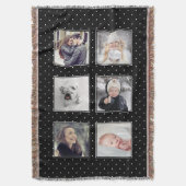 Zwart-witte poka Dots | Zes foto's Deken (Voorkant Verticaal)