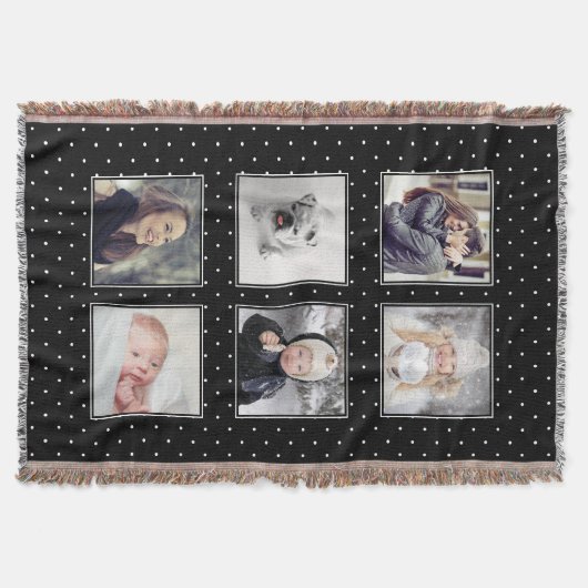 Zwart-witte poka Dots | Zes foto's Deken (Voorkant)