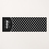 Zwart-witte poka punts retro patroon Monogram Yogamat (Voorkant (horizontaal))