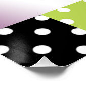 Zwart-witte poka Roze hiel Perfect Poster (Hoek)