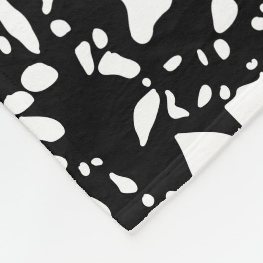 Zwart-witte pokadot fleece deken (Hoek)