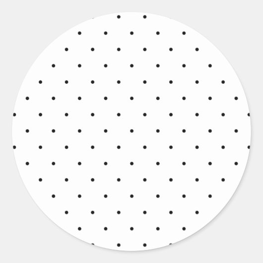 Zwart-witte pokadot ronde sticker (Voorkant)
