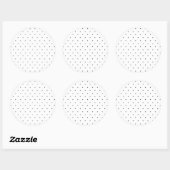 Zwart-witte pokadot ronde sticker (Vel)