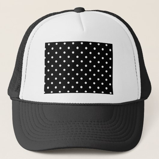 Zwart-witte pokadot trucker pet (Voorkant)