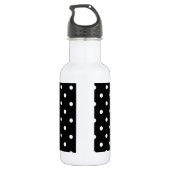Zwart-witte pokadot waterfles (Achterkant)