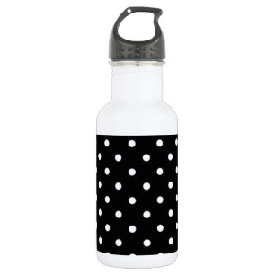 Zwart-witte pokadot waterfles