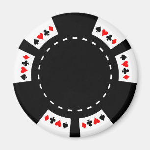 Zwart-witte poker Chip Magneet