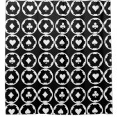 Zwart-witte pokerchips Patroonschoppen Douchegordijn (Voorkant)