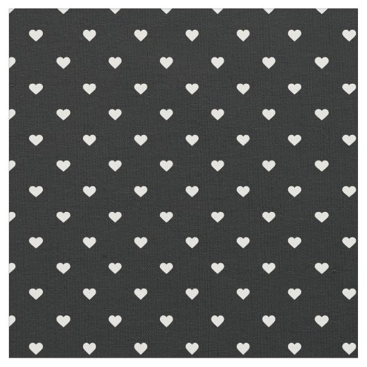 Zwart-witte polka dot harten stof (Close Up)