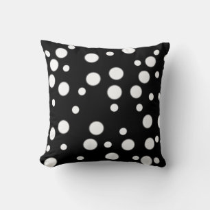 Zwart Witte Polka Dots Reversible Kussens