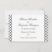 Zwart-witte polka stip Save the Date Wedding In (Achterkant)