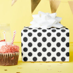 Zwart-witte polka stippen cadeaupapier