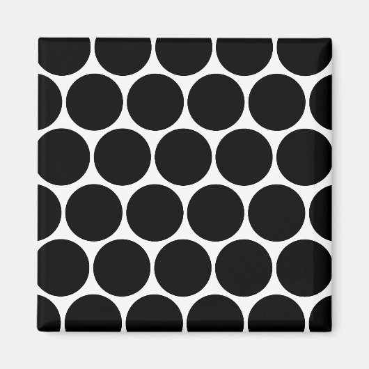 Zwart-witte polka stippen patroon magneet (Voorkant)