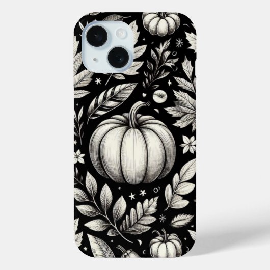 Zwart-Witte Pompoenen Case-Mate iPhone Case (Achterkant)