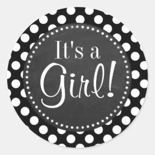 Zwart-witte pooldots; alkbordvormig ronde sticker