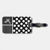 Zwart-witte pooldots bagagelabel (Achterkant horizontaal)