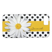 Zwart-witte pooldots, Daisy iPhone 7 Hoesje (Achterkant (Horizontaal))