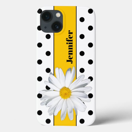 Zwart-witte pooldots, Daisy iPhone-tas Case-Mate iPhone Case (Achterkant)