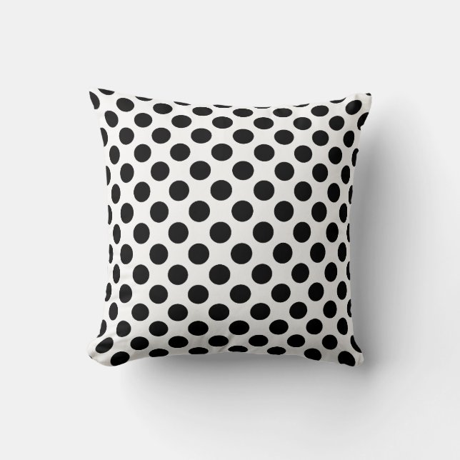 Zwart-witte pooldots - Draai Pillow Kussen (Voorkant)