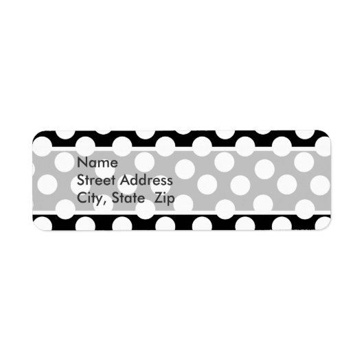 Zwart-witte pooldots etiket (Voorkant)
