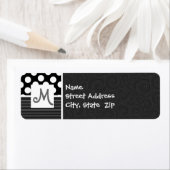 Zwart-witte pooldots etiket (Insitu)