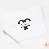 Zwart-witte pooldots, gedopt, Baby shower Hart Sticker (Envelop)