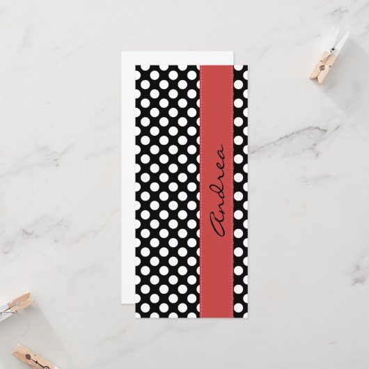 Zwart-witte pooldots, gedopt, Jouw naam (Voorkant / Achterkant in situ)