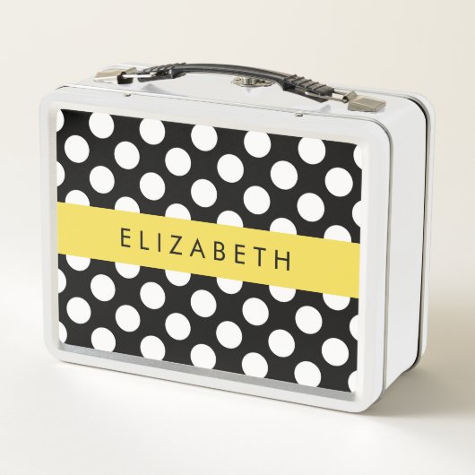 Zwart-witte pooldots, gedopt, Jouw naam (Achterkant)