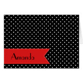 Zwart-witte pooldots, gedopt, Jouw naam (Voorkant Horizontaal)