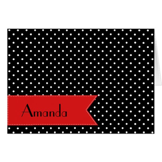 Zwart-witte pooldots, gedopt, Jouw naam (Voorkant Horizontaal)