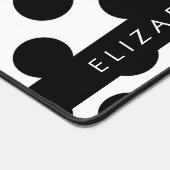 Zwart-witte pooldots, gedopt, Jouw naam Bureaumat (Hoek)