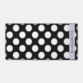 Zwart-witte pooldots, gedopt, Jouw naam Bureaumat (Voorkant)