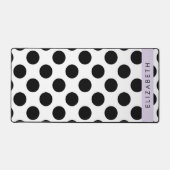 Zwart-witte pooldots, gedopt, Jouw naam Bureaumat (Voorkant)