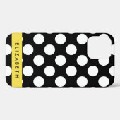Zwart-witte pooldots, gedopt, Jouw naam Case-Mate iPhone Case (Achterkant (horizontaal))