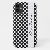 Zwart-witte pooldots, gedopt, Jouw naam Case-Mate iPhone Case (Achterkant)