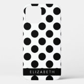 Zwart-witte pooldots, gedopt, Jouw naam Case-Mate iPhone Case (Achterkant)