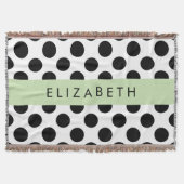 Zwart-witte pooldots, gedopt, Jouw naam Deken (Voorkant)